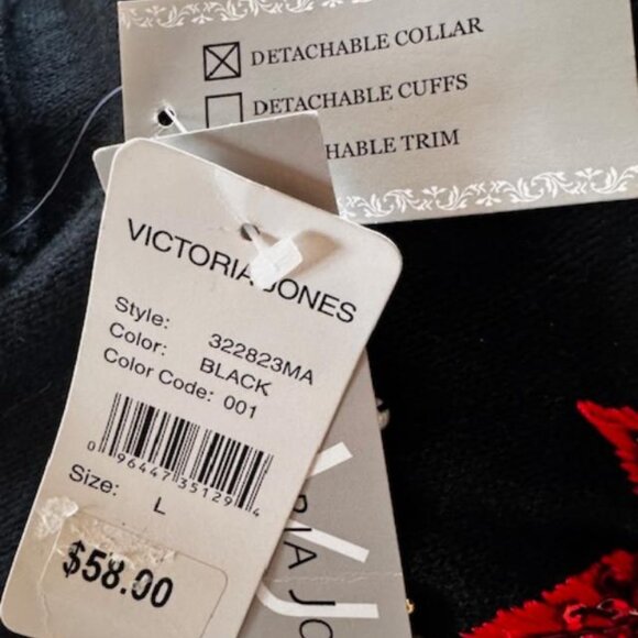 Victoria Jones Christmas Sweater Removable Faux Fur Collar Festive Holiday Wear - Picture 11 of 11